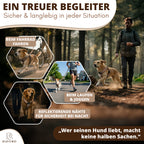 Braunes HAVERO Hundegeschirr beim Spazierengehen, Joggen und Radfahren mit reflektierenden Nähten