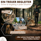 Schwarzes HAVERO Hundegeschirr beim Spazierengehen, Joggen und Radfahren mit reflektierenden Nähten