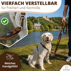 Vierfach verstellbare braune HAVERO Hundeleine mit weichem Handgefühl